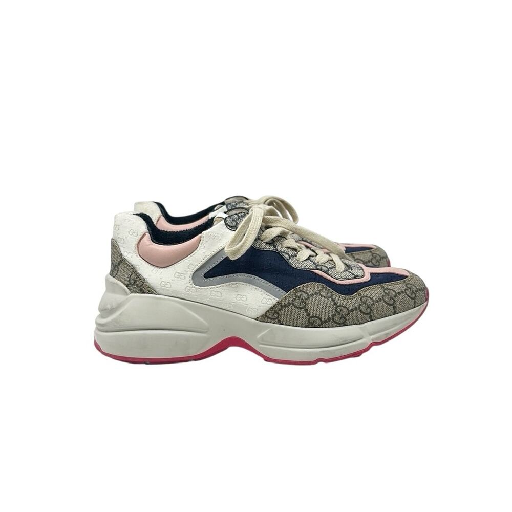 Gucci Rhyton GG Canvas Multi Monogram Low Top Sneakers Runners Size 38.5